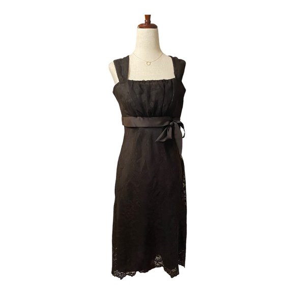 Bandolino Lace Dress Women Size 6 Brown Fully Lined Empire Cut‎ Sheath Wedding - Picture 7 of 15